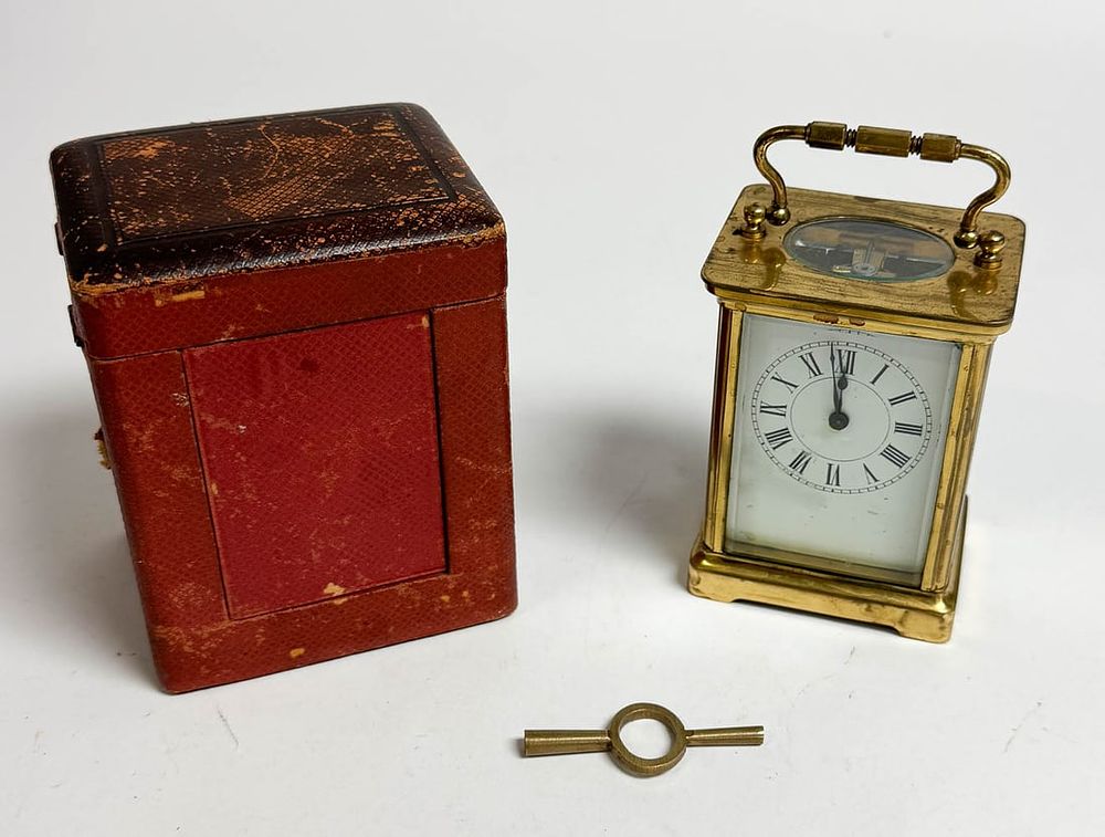 Lot 262: French Carriage Clock With Key in Case