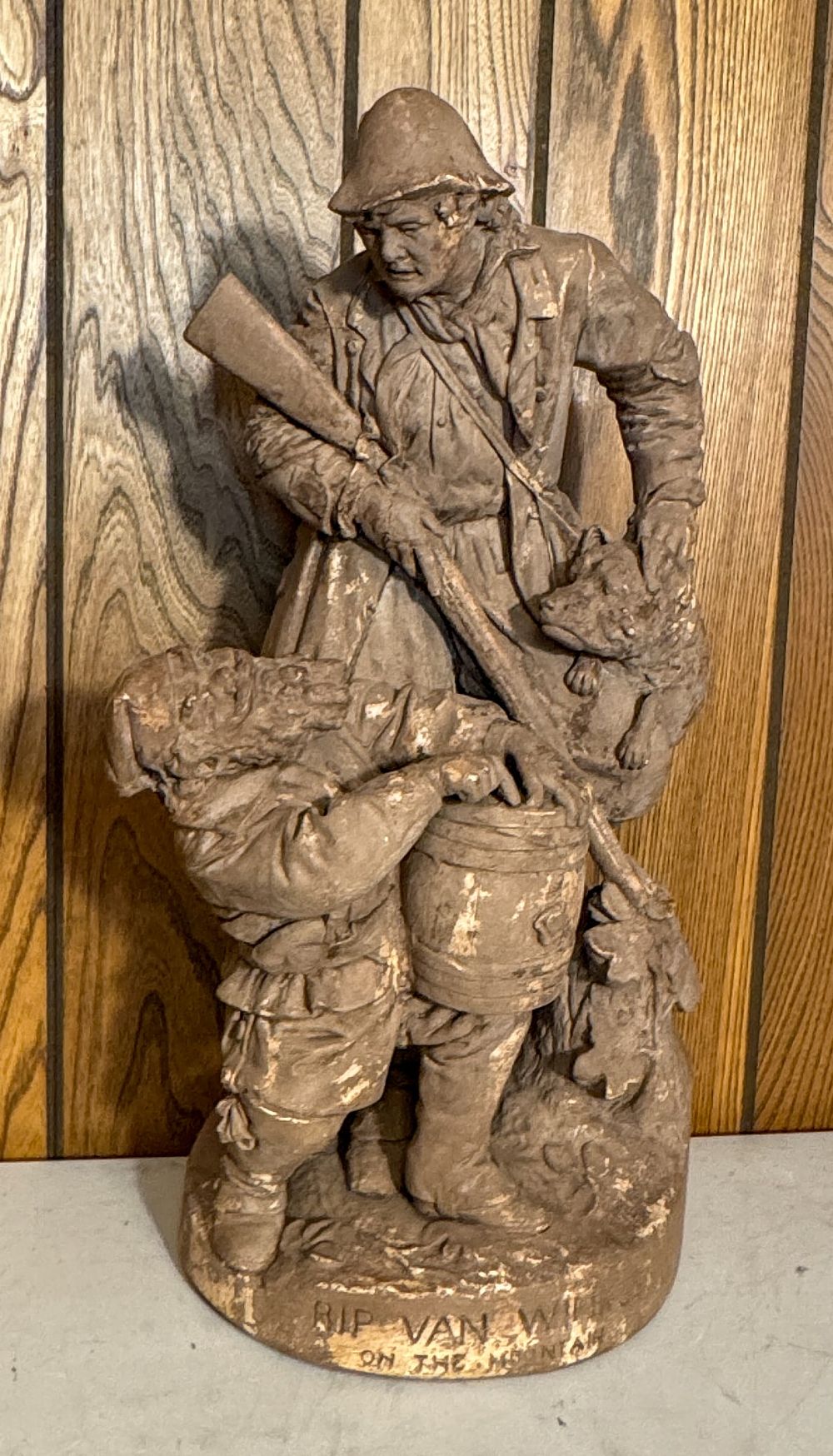 Lot 279: John Rogers Sculpture Ceramic Rip Van Winkler