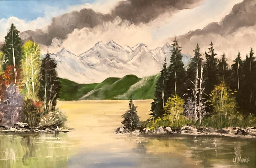Lot 313: H Marx, Oil on Canvas, Lake scene