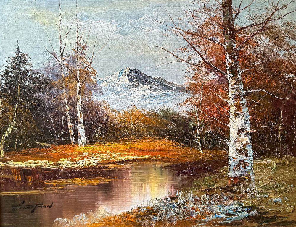 Lot 314: Oil on Canvas Woodland scene