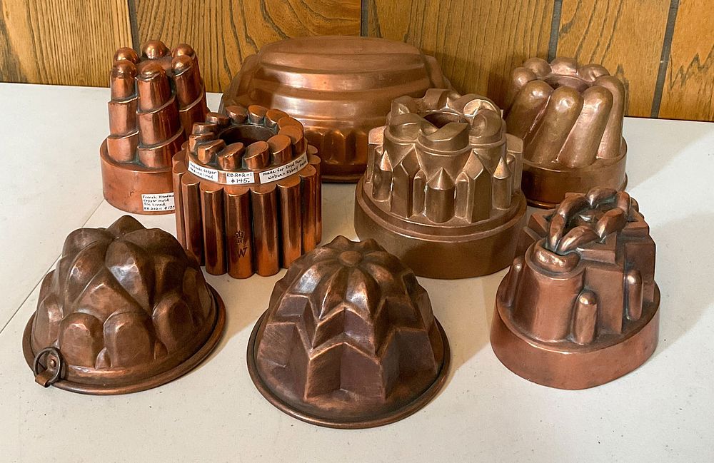 Lot 327: 8 Handmade Tin-Lined Copper Molds