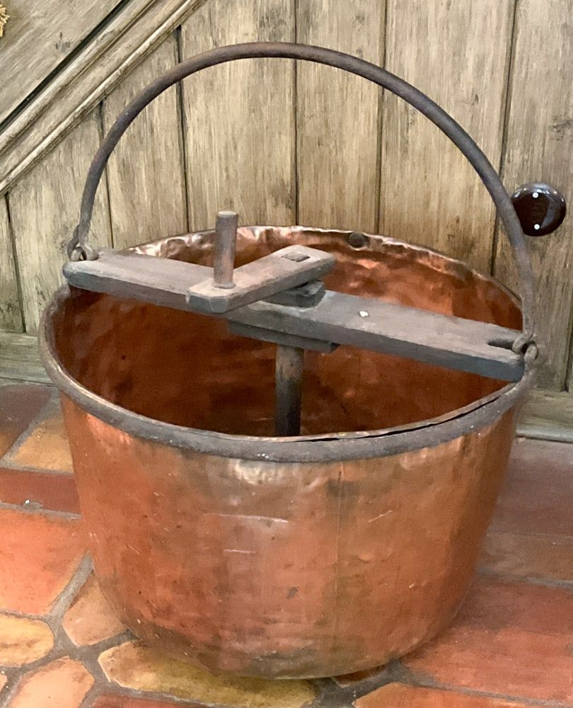 Lot 332: Large Copper Pot Apple Butter Kettle Cauldron