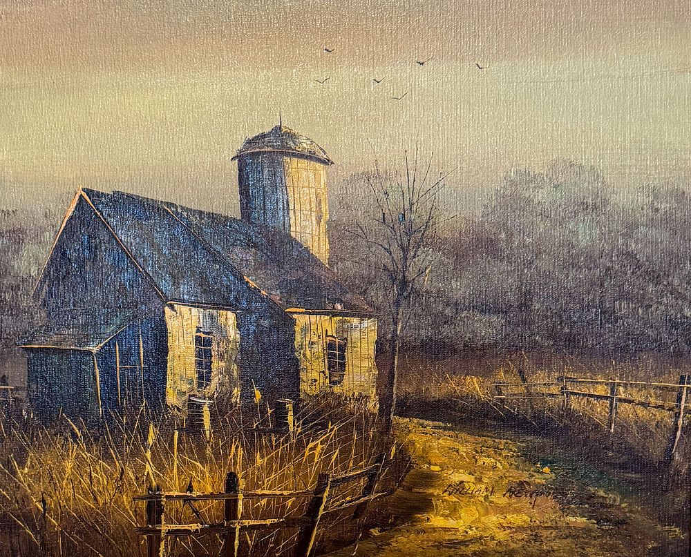 Lot 347: Oil on Canvas, Barn, William Newport