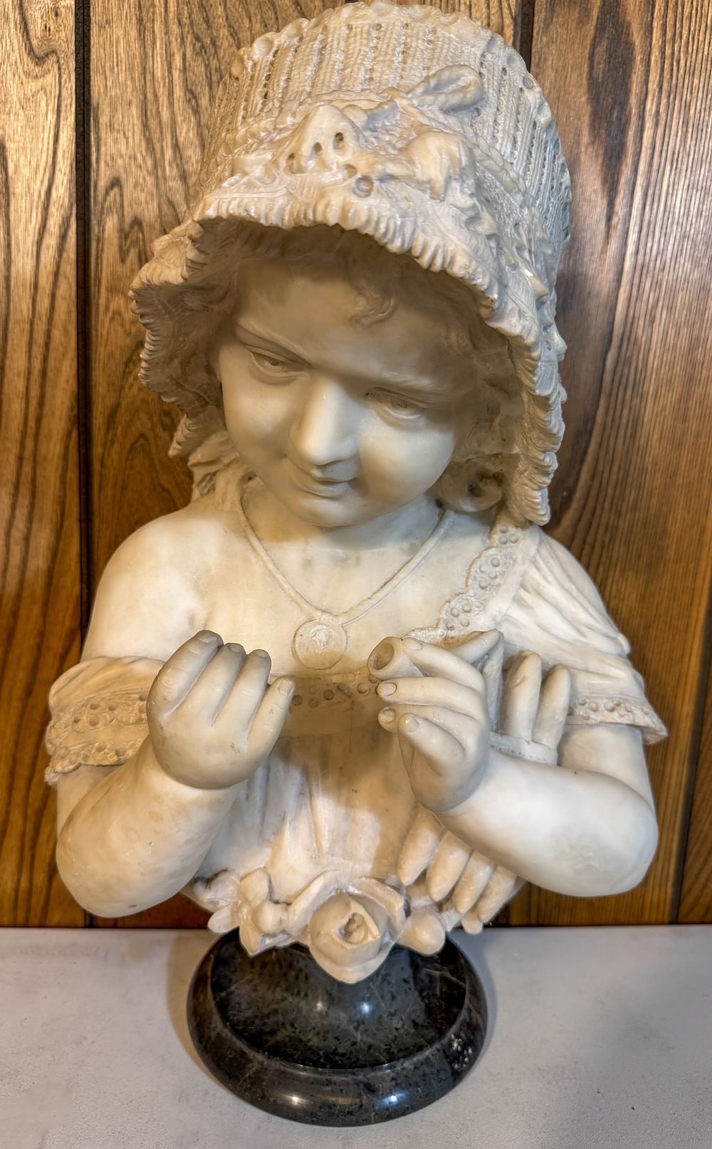 Lot 350: Marble Bust Of A Girl