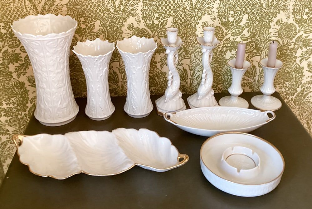Lot 360: 10 Lenox Vases, Candle Holders Serving Dishes