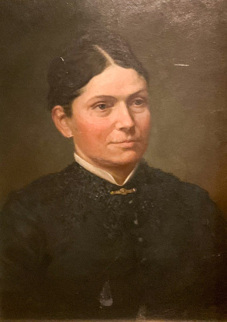 Lot 396: Portrait of a Lady, oil on board, unsigned