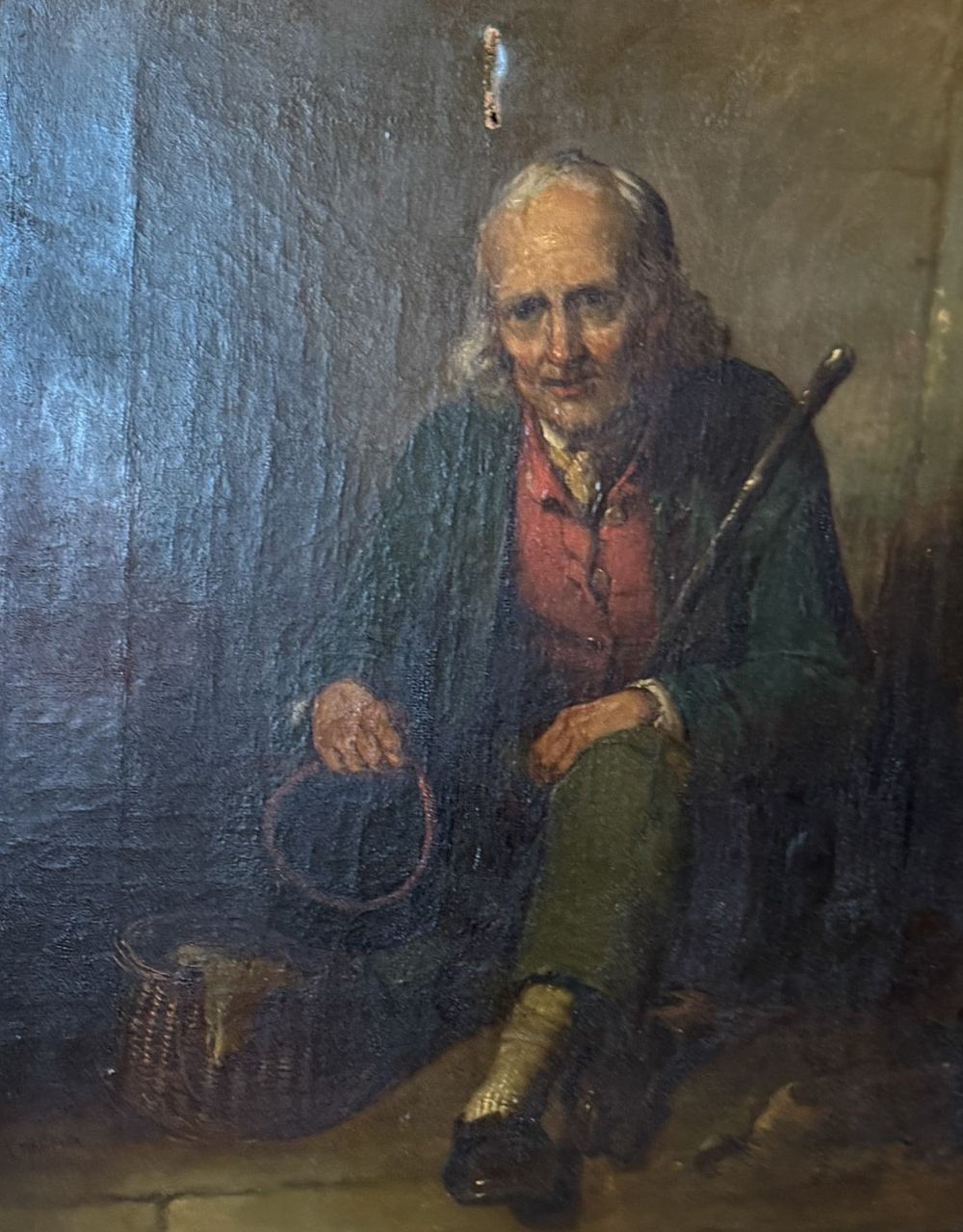Lot 400: T Webrek - Oil on canvas of a Gentleman