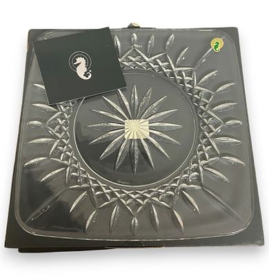 2 Waterford Crystal Lismore 12" Charger Plates. Two Waterford crystal Lismore 12" square charger 