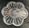 Pair of Waterford Crystal 3-Part Relish Dishes. Pair of Waterford crystal clover-shaped 3-part Image - 1