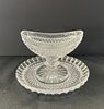 Waterford & Heisey Lariat Bowls with Under Plates. Two crystal bowls with under plates including Image - 4