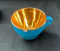 Blue & Gold Royal Copenhagen Demitasse Cup Set. Royal Copenhagen aluminia confetti demitasse cup Image - 1