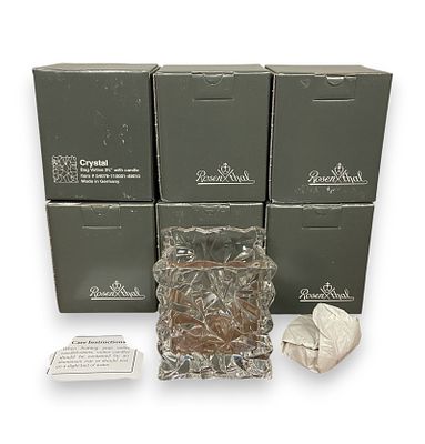 6 Rosenthal Crystal Bag Votive Candle Holders. Six Rosenthal crystal Bag Votive 3 3/4" candle 