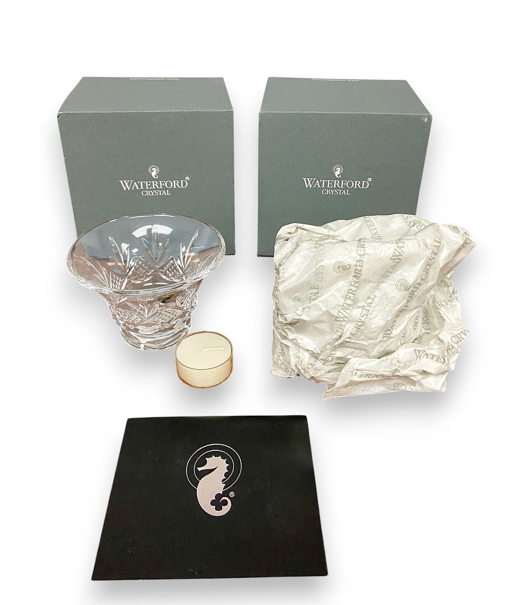 Pair of Waterford Crystal Kelley Votives. Pair of Waterford crystal Kelley votive candle holders 