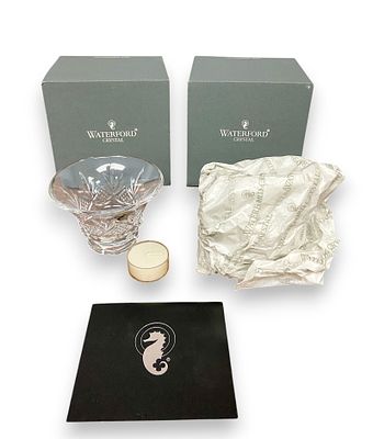 Pair of Waterford Crystal Kelley Votives. Pair of Waterford crystal Kelley votive candle holders 