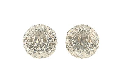 Pair of Waterford Crystal Sphere Candle Holders. Pair of Waterford crystal round sphere taper 
