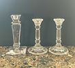 5 Crystal Candle Holders Incl Waterford. Five crystal candle holders including one pair of Image - 1