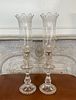 Pair of Baccarat Etched Hurricane Candlesticks. Pair of Baccarat etched fleur-de-lis hurricane Image - 1