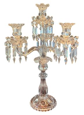 Baccarat Medallion Crystal Candelabra 4 Light. 18" Baccarat Medallion four-light crystal 