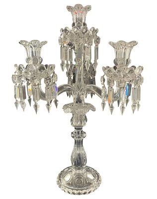 Baccarat Medallion Crystal Candelabra 4 Light. 18" Baccarat Medallion four-light crystal 