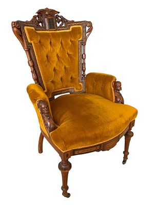 Victorian Walnut Armchair, John Jelliff & Co. Victorian walnut armchair attributed to John 