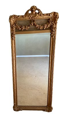 Rococo Revival Gilt Pier Mirror. Rococo revival style gilt pier mirror. Some damage to reverse 