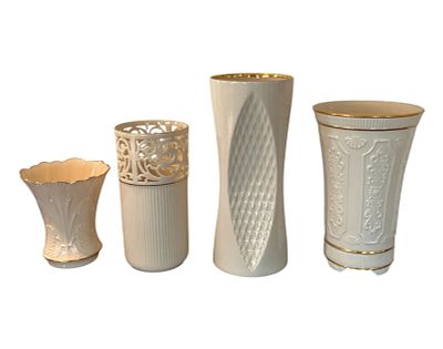 4 Lenox Vases Cranford, Tracery, Mirage, Versaille. Four Lenox vases including Cranford, Tracery 