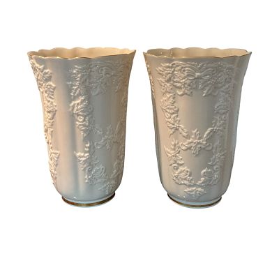 2 Large Lenox Holiday Hostess Vases. Two large porcelain vases from Lenox Holiday Hostess 