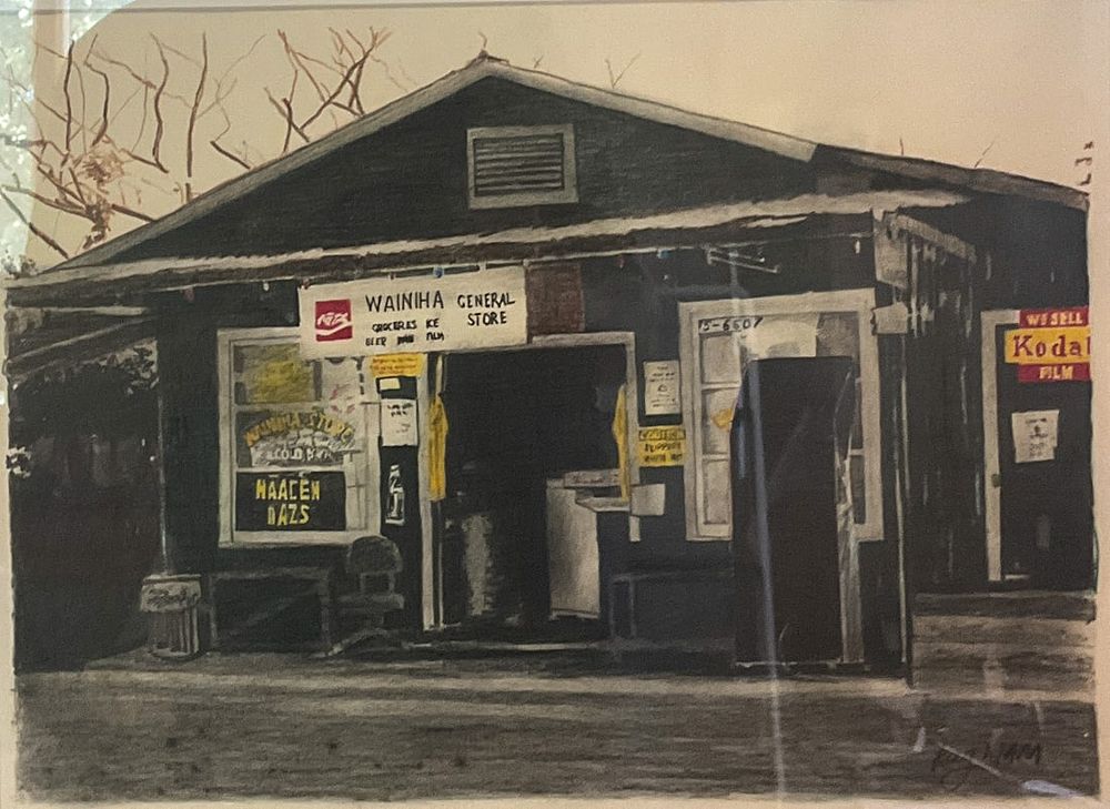 Lot 164: James Kay Charcoal Wainiha General Store Hawaii