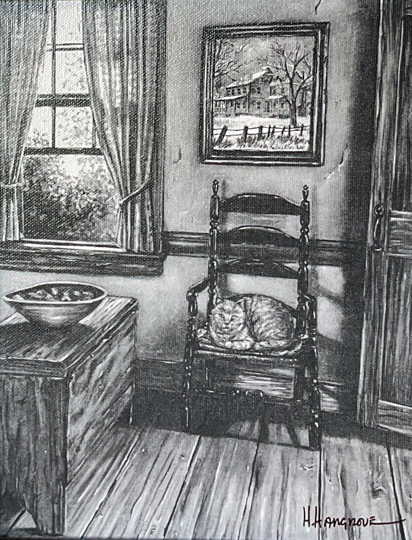 Lot 168: Hargrove Serigraph Cat in the Home