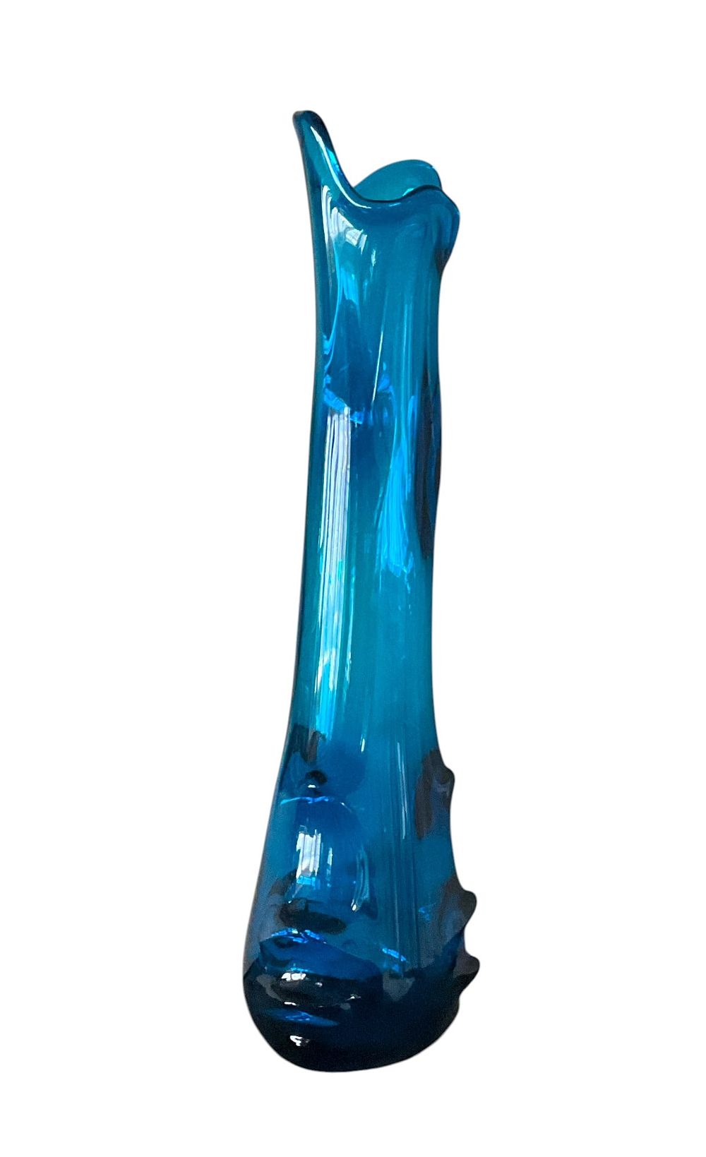Lot 169: Vintage Viking Tundra Swung Vase Blue 18"