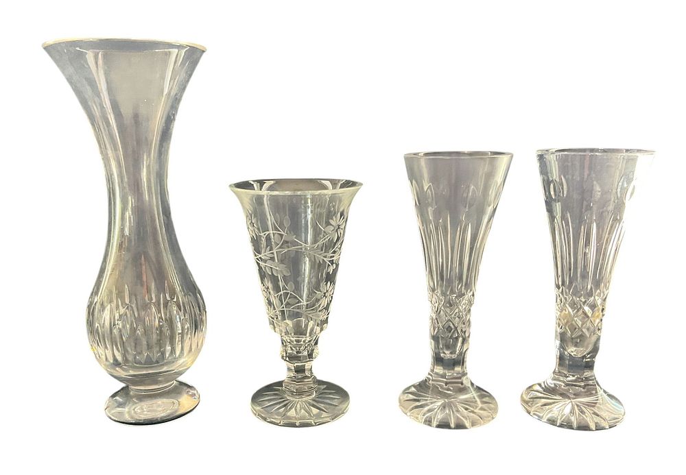 Lot 179: 4 Waterford Crystal Bud Vases