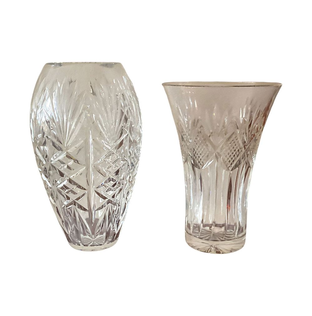 Lot 181: 2 Waterford Crystal Vases Newgrange & Grant