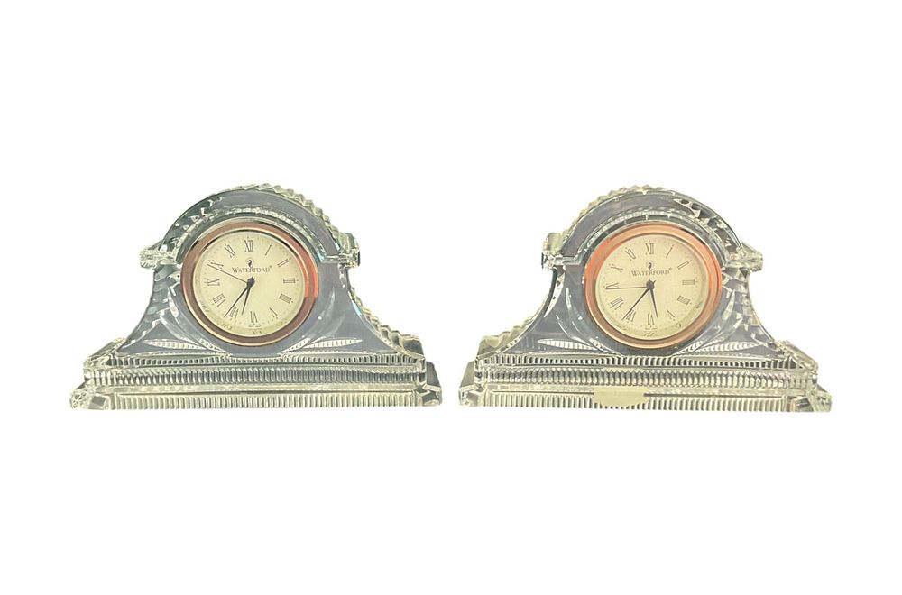 Lot 186: 2 Waterford Crystal Desk Clocks