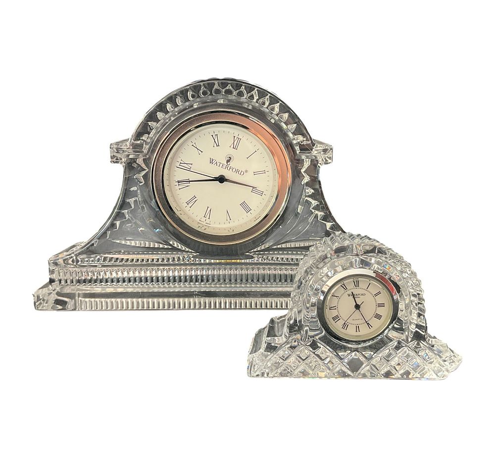 Lot 187: 2 Small Waterford Crystal Mantel Clocks
