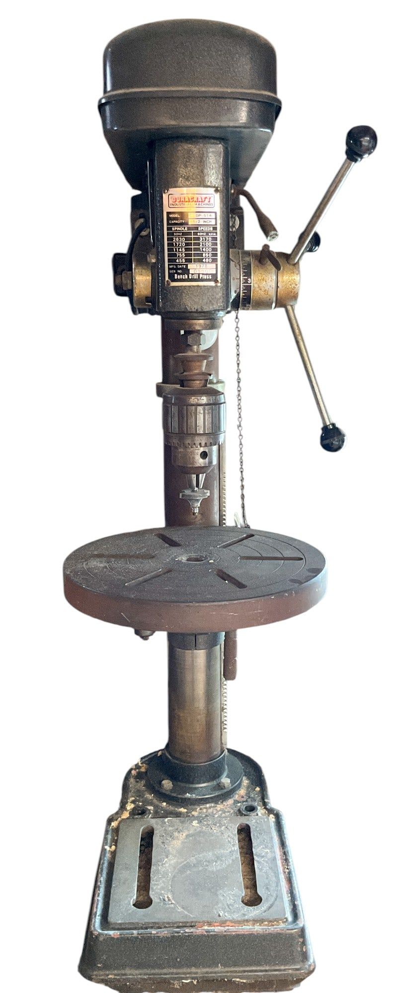 Lot 206: 1978 DuraCraft DP-514 Bench Drill Press