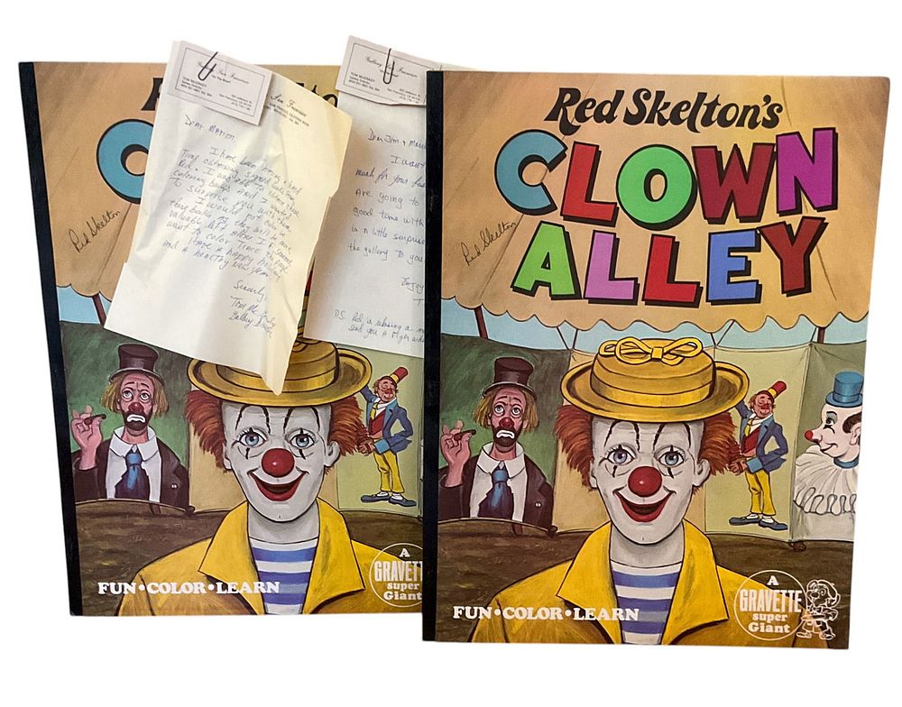 Lot 211: 2 Red Skelton's Clown Alley Giant Coloring Books