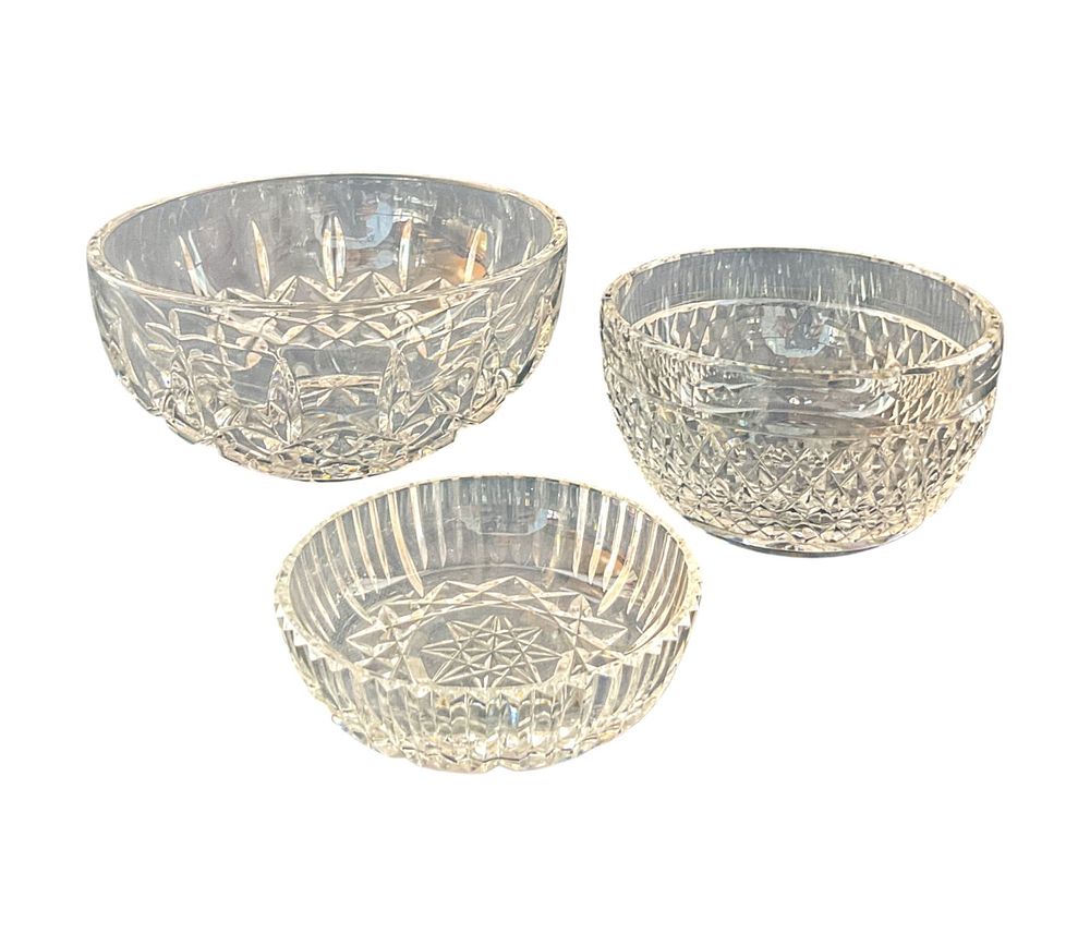 Lot 240: 3 Small Waterford Crystal Bowls