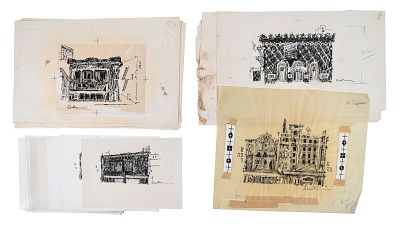 Group of 17 Theater Illustrations for Playbill. Tony Walton (British, 1934-2022). Group of 17 