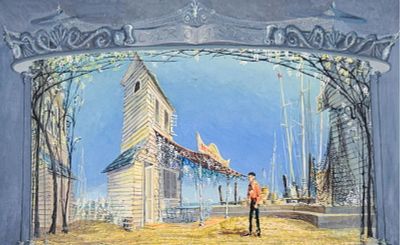 Carousel United Scenic Artists Exam Artwork. Tony Walton (British, 1934-2022). Carousel. Acrylic 