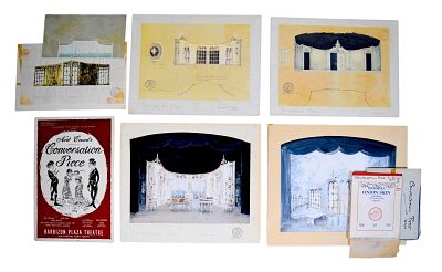 Conversation Piece Set Design Artwork & Blueprints. Tony Walton (British, 1934-2022). 