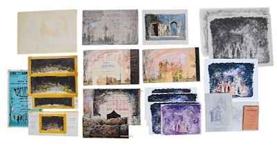 Valmouth Original Set Design Artwork. Tony Walton (British, 1934-2022). Valmouth. 16 pieces 