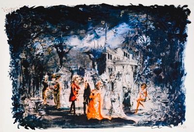 Valmouth Set Design Print. Tony Walton (British, 1934-2022). Valmouth. Set design print. Signed 