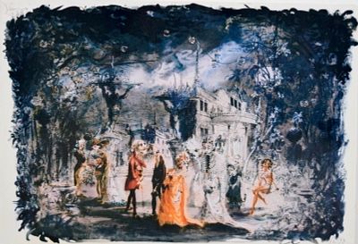 Valmouth Set Design Print. Tony Walton (British, 1934-2022). Valmouth. Set design print on foam 