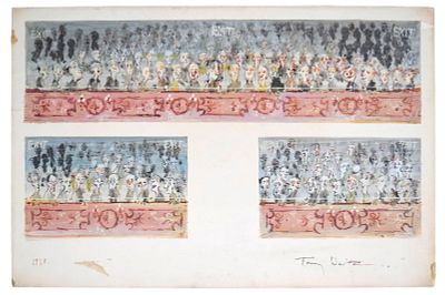 Seven Arts Center NYC Mural Artwork. Tony Walton (British, 1934-2022). Seven Arts Center (cafe / 