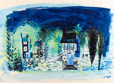 The Love Doctor Set Design Street Scene. Tony Walton (British, 1934-2022). Moliere's L'Amour 