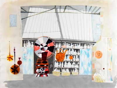 The Love Doctor Set Design Interior Bottles. Tony Walton (British, 1934-2022). Moliere's L'Amour 