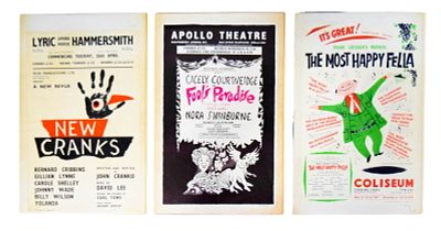 3 West End Posters 1959-1960. Group of 3 vintage West End theater posters. All shows Tony Walton 