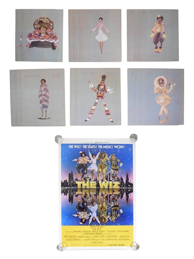 Lot 221: The Wiz 16 Costume Design Prints, Poster