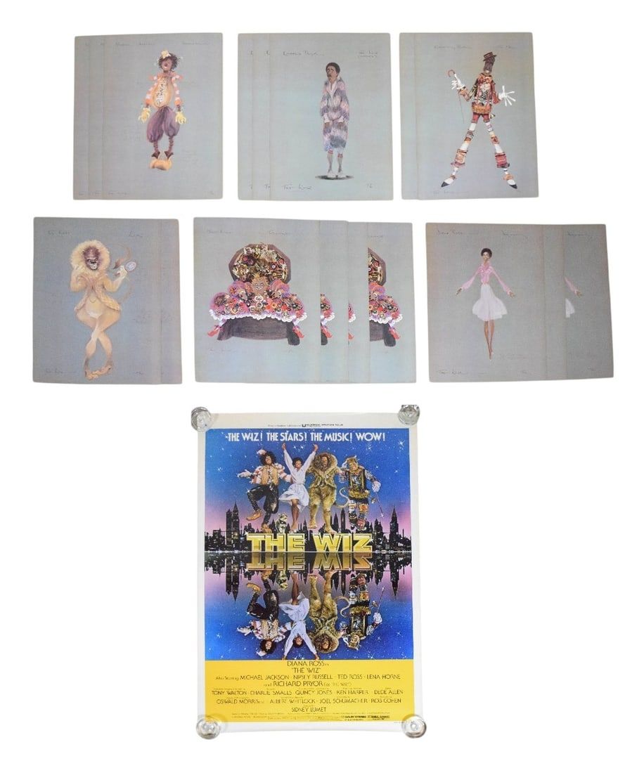 Lot 222: The Wiz 17 Costume Design Prints, Poster