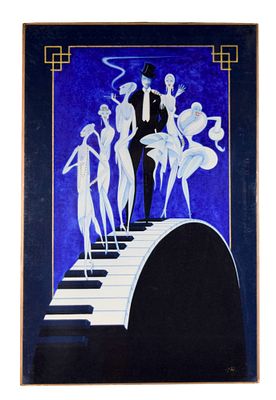 Sophisticated Ladies Original Show Scrim Artwork. Tony Walton (British, 1934-2022). 